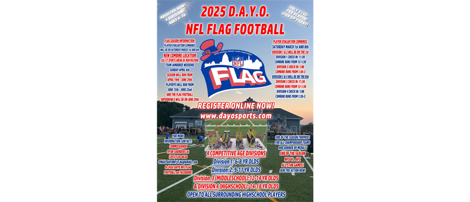 DAYO NFL 2026 Flag Registration opens soon