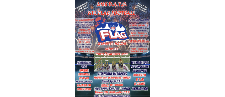 DAYO NFL 2026 Flag Registration is now open